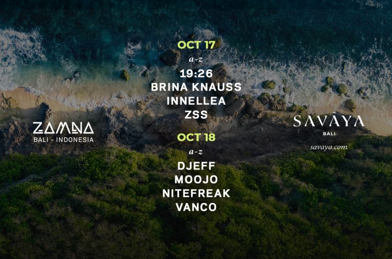 Zamna Bali at Savaya lineup poster – 17 & 18 October 2026, Uluwatu